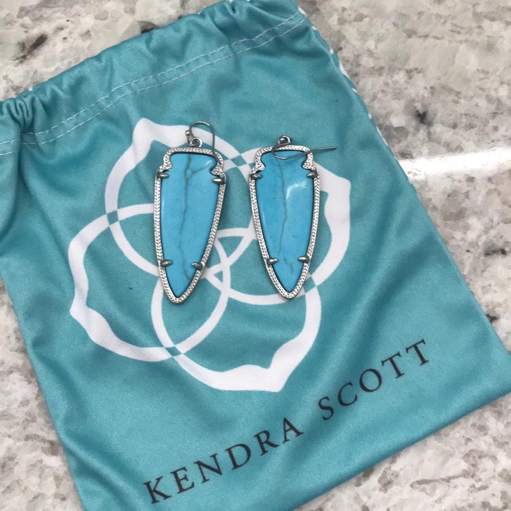 Kendra Scott silver and blue earrings